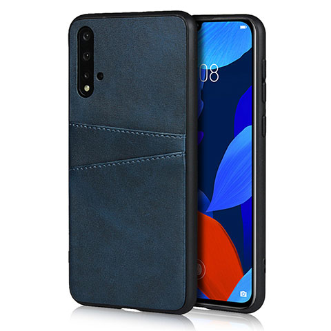 Custodia Lusso Pelle Cover R02 per Huawei Nova 5 Blu