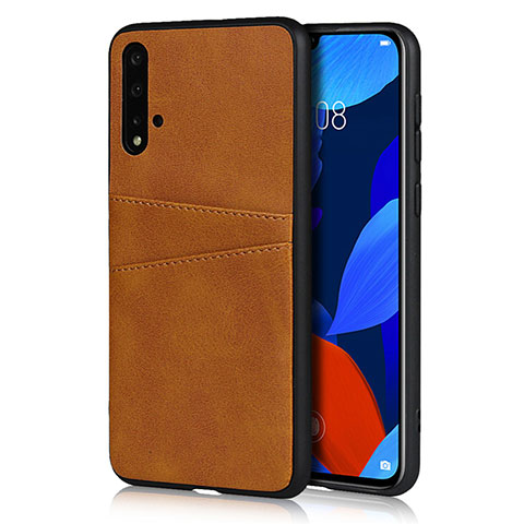 Custodia Lusso Pelle Cover R02 per Huawei Nova 5 Pro Arancione