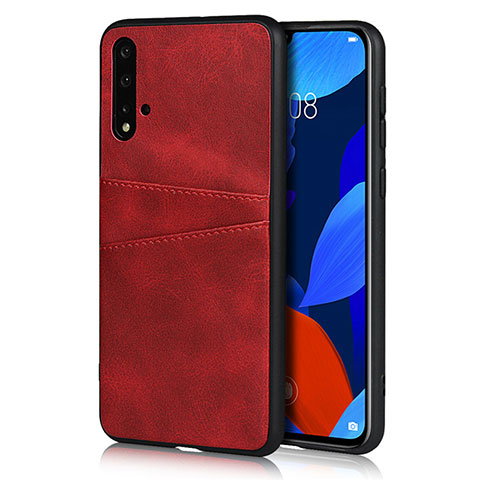 Custodia Lusso Pelle Cover R02 per Huawei Nova 5 Pro Rosso