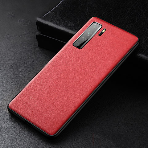 Custodia Lusso Pelle Cover R02 per Huawei Nova 7 SE 5G Rosso