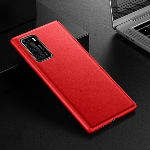 Custodia Lusso Pelle Cover R02 per Huawei P40 Rosso