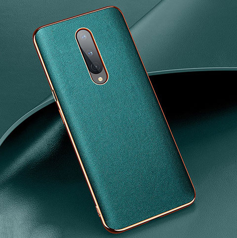 Custodia Lusso Pelle Cover R02 per OnePlus 8 Verde