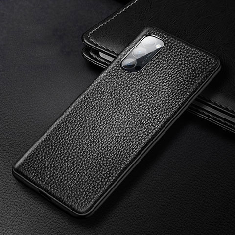 Custodia Lusso Pelle Cover R03 per Oppo Reno4 Pro 5G Nero