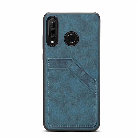 Custodia Lusso Pelle Cover R04 per Huawei Nova 4e Blu