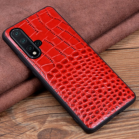 Custodia Lusso Pelle Cover R04 per Huawei Nova 5 Pro Rosso