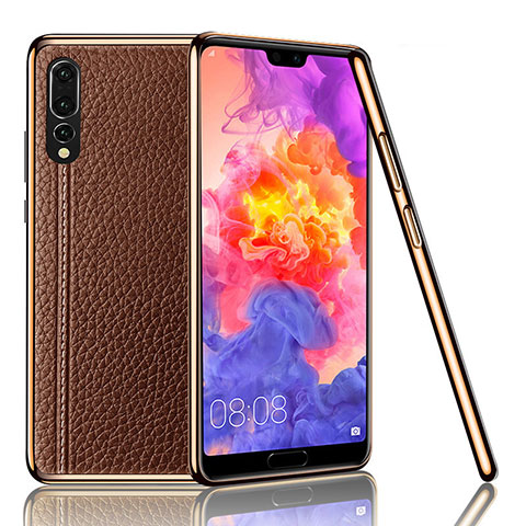 Custodia Lusso Pelle Cover R04 per Huawei P20 Pro Marrone