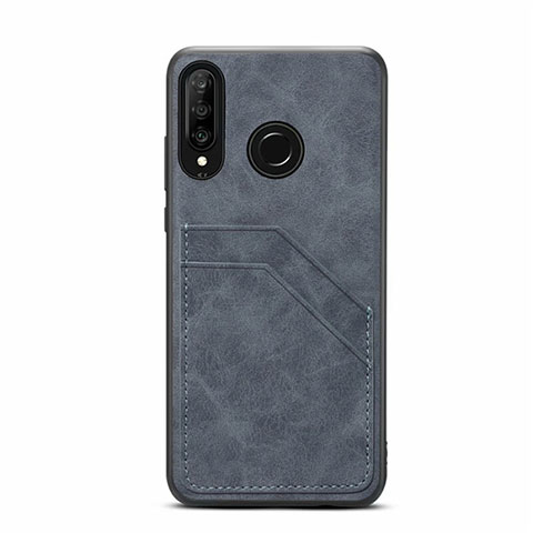 Custodia Lusso Pelle Cover R04 per Huawei P30 Lite New Edition Grigio Scuro