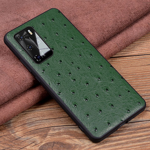 Custodia Lusso Pelle Cover R04 per Huawei P40 Pro Verde