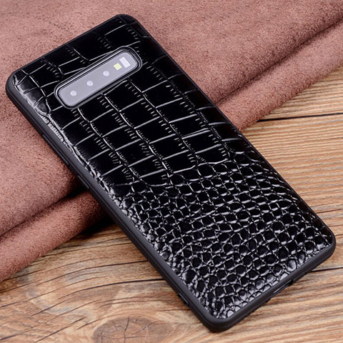 Custodia Lusso Pelle Cover R04 per Samsung Galaxy S10 Nero