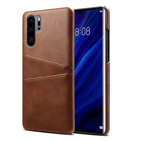 Custodia Lusso Pelle Cover R05 per Huawei P30 Pro New Edition Marrone