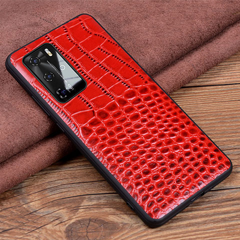 Custodia Lusso Pelle Cover R05 per Huawei P40 Pro Rosso