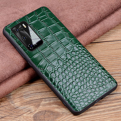 Custodia Lusso Pelle Cover R05 per Huawei P40 Pro Verde