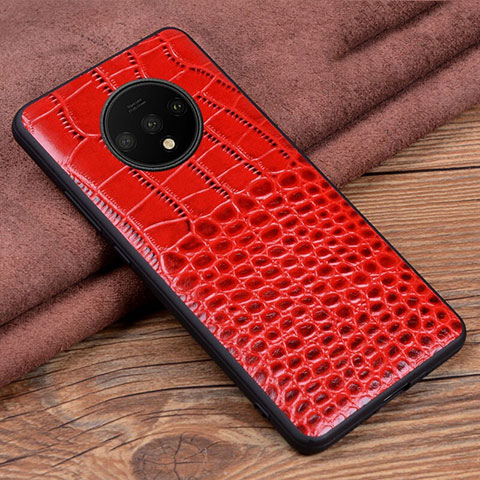 Custodia Lusso Pelle Cover R05 per OnePlus 7T Rosso