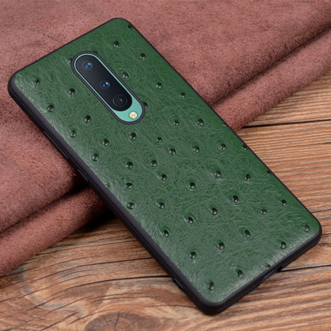 Custodia Lusso Pelle Cover R05 per OnePlus 8 Verde