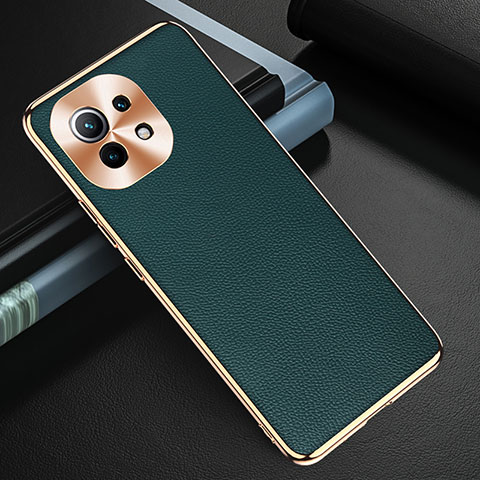 Custodia Lusso Pelle Cover R05 per Xiaomi Mi 11 5G Verde