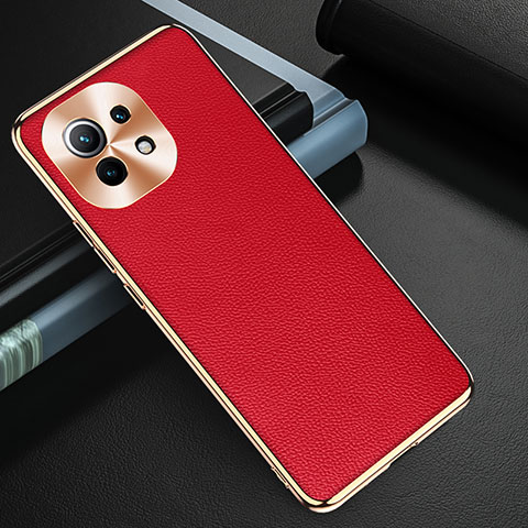 Custodia Lusso Pelle Cover R05 per Xiaomi Mi 11 Lite 5G Rosso