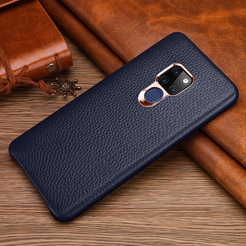 Custodia Lusso Pelle Cover R06 per Huawei Mate 20 Blu