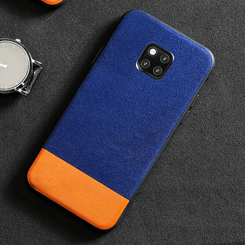 Custodia Lusso Pelle Cover R06 per Huawei Mate 20 Pro Blu