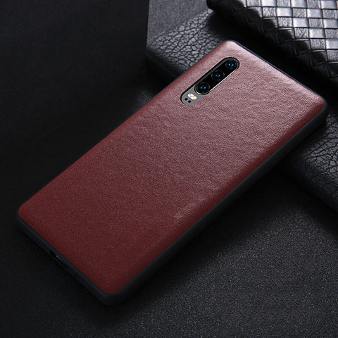 Custodia Lusso Pelle Cover R07 per Huawei P30 Rosso