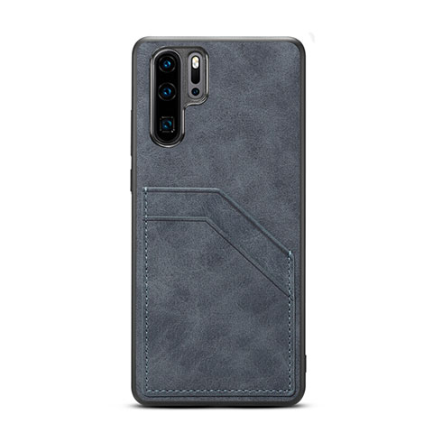 Custodia Lusso Pelle Cover R08 per Huawei P30 Pro New Edition Grigio Scuro