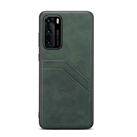 Custodia Lusso Pelle Cover R08 per Huawei P40 Verde