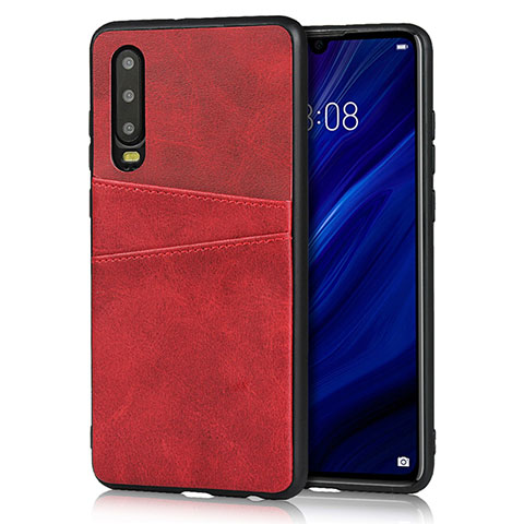 Custodia Lusso Pelle Cover R09 per Huawei P30 Rosso