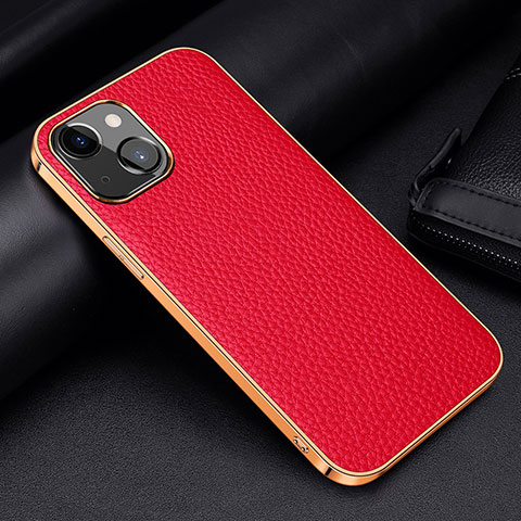 Custodia Lusso Pelle Cover S01 per Apple iPhone 13 Rosso