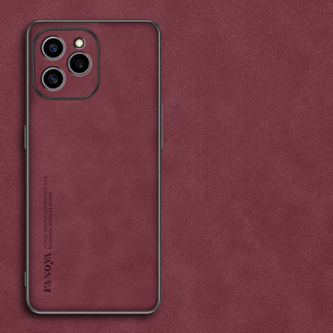 Custodia Lusso Pelle Cover S01 per Huawei Honor 60 SE 5G Rosso