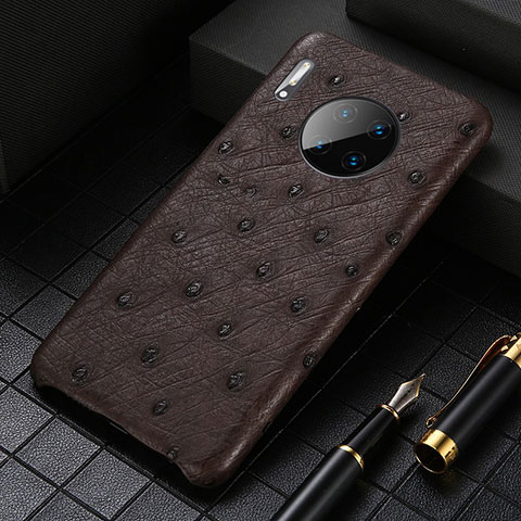 Custodia Lusso Pelle Cover S01 per Huawei Mate 30 Pro 5G Marrone