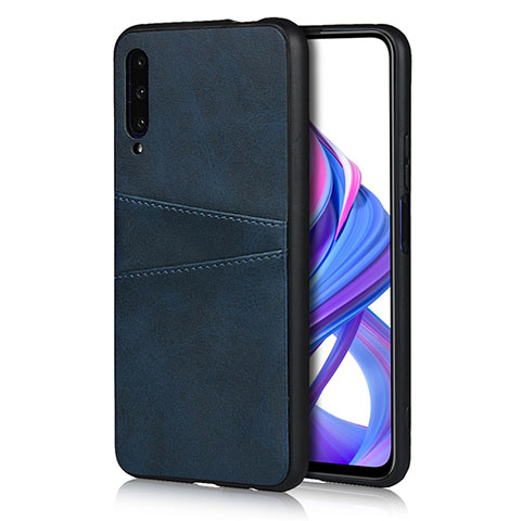 Custodia Lusso Pelle Cover S01 per Huawei P Smart Pro (2019) Blu