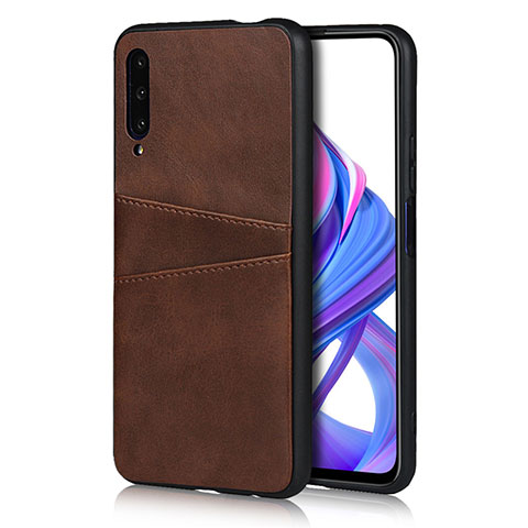 Custodia Lusso Pelle Cover S01 per Huawei P Smart Pro (2019) Marrone