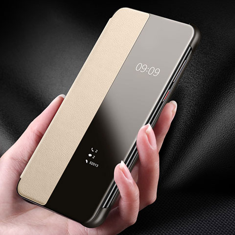 Custodia Lusso Pelle Cover S01 per Huawei P30 Pro Oro