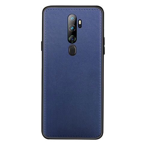 Custodia Lusso Pelle Cover S01 per Oppo A11 Blu