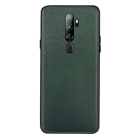 Custodia Lusso Pelle Cover S01 per Oppo A11X Verde