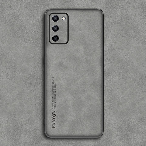 Custodia Lusso Pelle Cover S01 per Oppo A55 5G Grigio