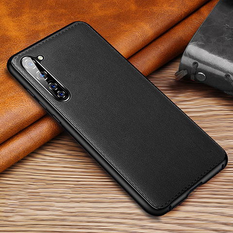 Custodia Lusso Pelle Cover S01 per Oppo F15 Nero