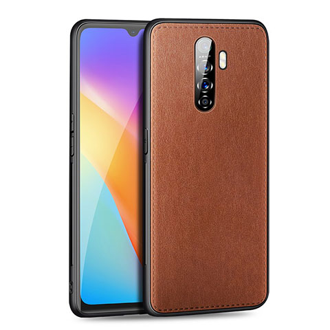 Custodia Lusso Pelle Cover S01 per Oppo Reno Ace Marrone