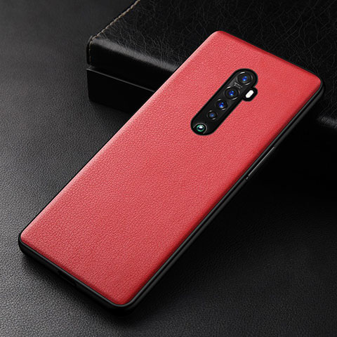 Custodia Lusso Pelle Cover S01 per Oppo Reno2 Rosso