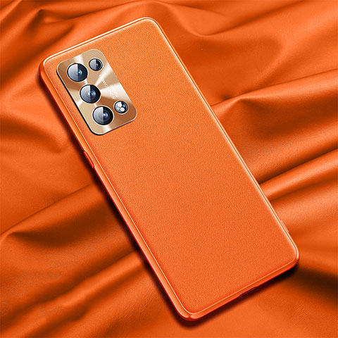 Custodia Lusso Pelle Cover S01 per Oppo Reno6 Pro 5G Arancione