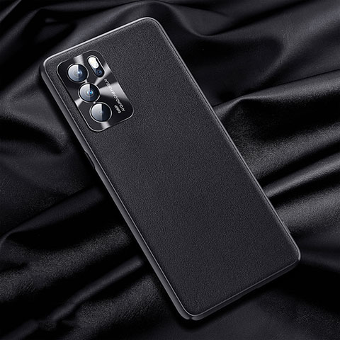 Custodia Lusso Pelle Cover S01 per Oppo Reno6 Pro 5G India Nero