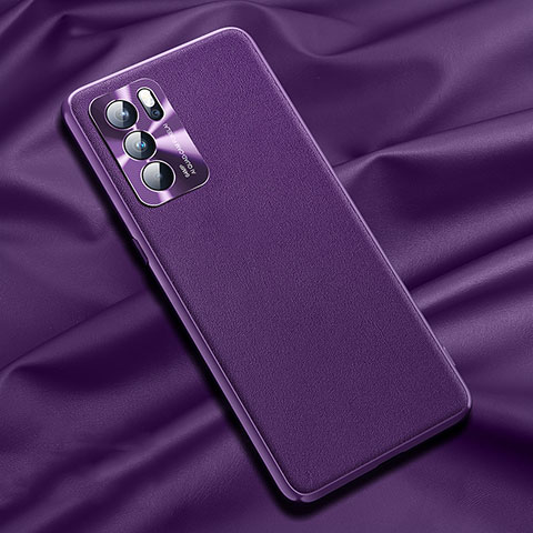 Custodia Lusso Pelle Cover S01 per Oppo Reno6 Pro 5G India Viola