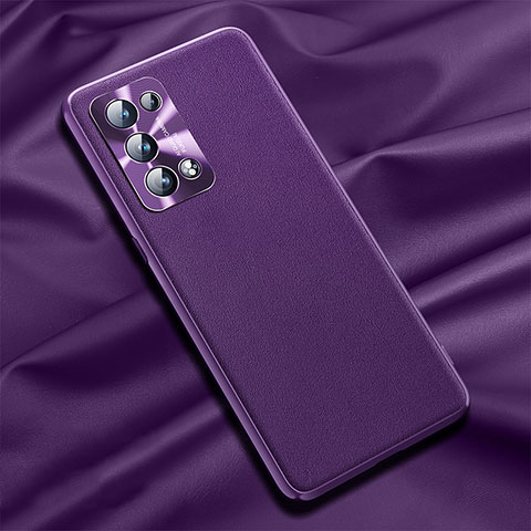 Custodia Lusso Pelle Cover S01 per Oppo Reno6 Pro 5G Viola