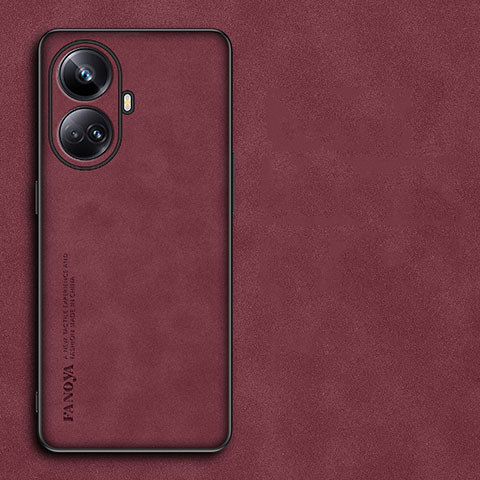 Custodia Lusso Pelle Cover S01 per Realme 10 Pro+ Plus 5G Rosso