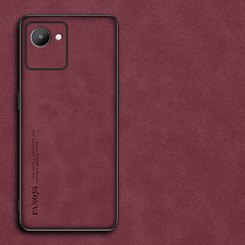 Custodia Lusso Pelle Cover S01 per Realme C30 Rosso