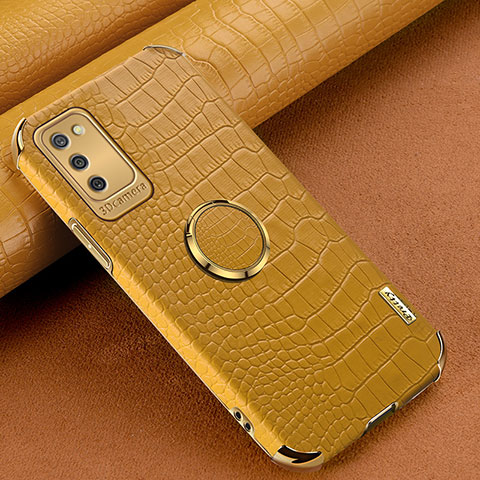 Custodia Lusso Pelle Cover S01 per Samsung Galaxy M02s Giallo