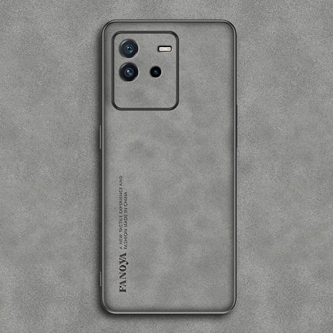 Custodia Lusso Pelle Cover S01 per Vivo iQOO Neo6 SE 5G Grigio