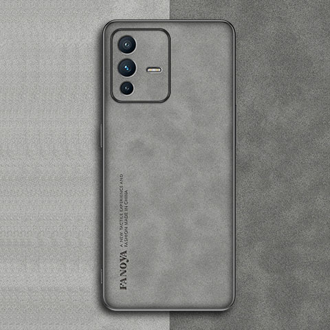 Custodia Lusso Pelle Cover S01 per Vivo V23 Pro 5G Grigio