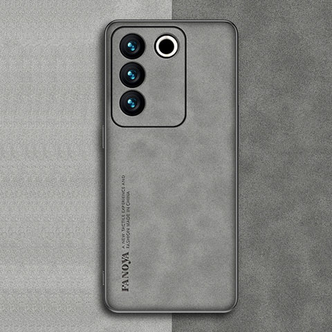 Custodia Lusso Pelle Cover S01 per Vivo V27 Pro 5G Grigio