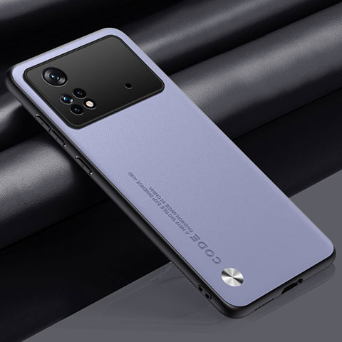 Custodia Lusso Pelle Cover S01 per Xiaomi Poco M4 Pro 4G Lavanda