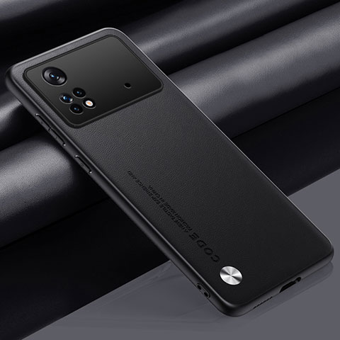 Custodia Lusso Pelle Cover S01 per Xiaomi Poco M4 Pro 4G Nero